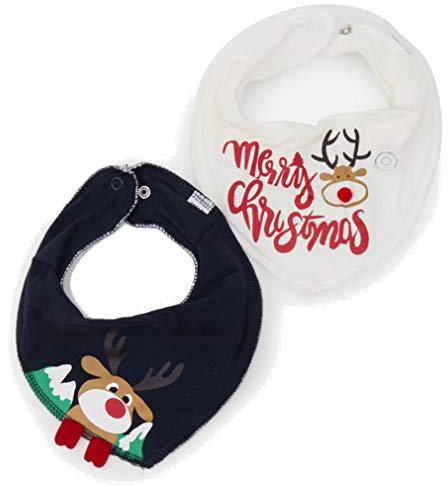 name it Baby Lätzchen 2er Pack Weihnchtsmotiv (Snow White, ca. 27cmx20cm)