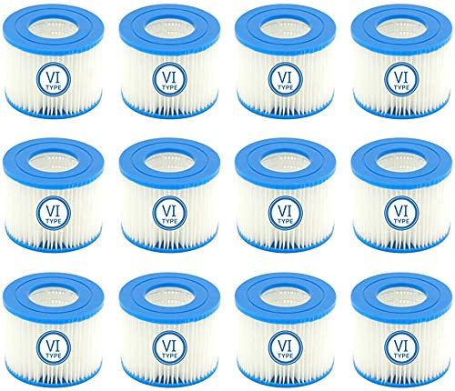 Mscomft Cartuccia Filtro di Ricambio VI per Piscina, filtri di Ricambio, Filtro for Bestway Flowclear Pool for Bestway VI, for Miami, for Vegas, for Monaco,Taglia 6-58323 (12 Pezzi)