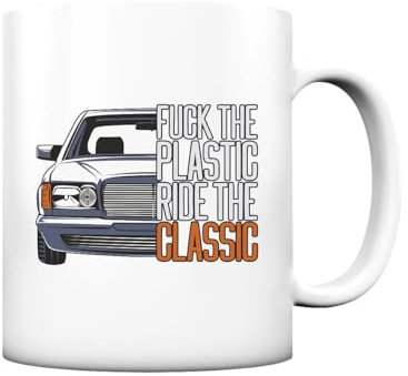 glstkrrn W126 Fck the plastic ride the classic Tasse, Keramik, 330ml