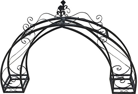 Gartenbogen im Freien,Eingangs-Rosenbogen Rankgitter,Halbkreisförmig Eisenkunstbögen,für Garten/Villentürstapel,Dekoration und Kletterpflanzen Stützrahmen,Schwarz ( Size : 200x100cm/78.7x39.3in )