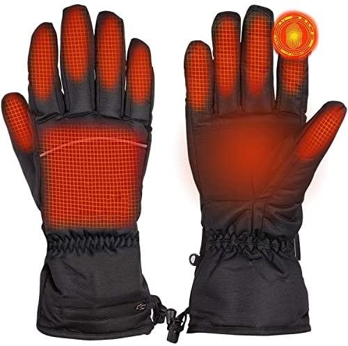 CHUYUE Heated Gloves for Men Women Screen Touch Winter Electric Warm Gloves Battery Operated Electric Motorcycle Thermal Glove Washable Electric Heating Mitts for Riding Cycling Fishing Ski Hiking