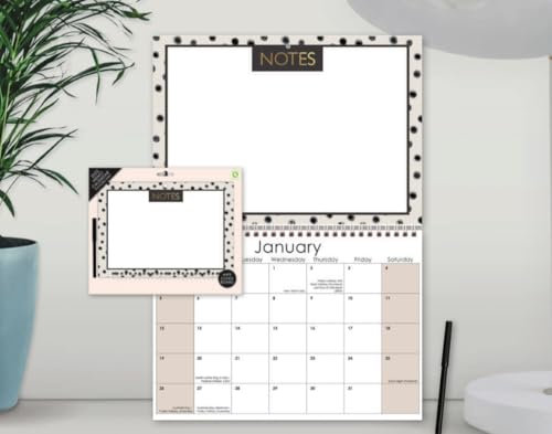 2026 Memo Board Wall Calendar Spiral Bound Hanging Planner Month to View Family Organiser with wire on, wipe - off pen(Puppy Design))