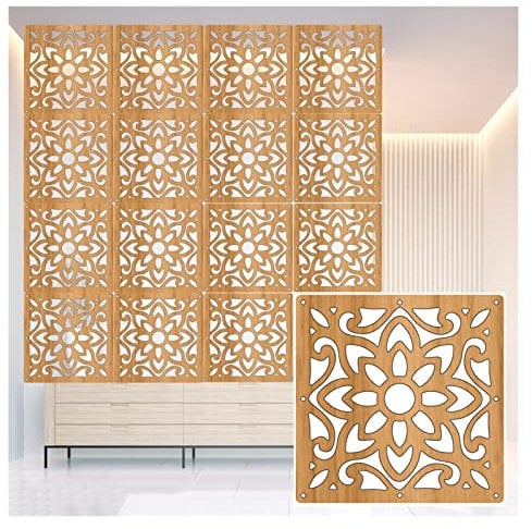 YJEUZCD Séparateur De Pièce Suspendu, Ajouré Bois Plastique Salon Bricolage Cloisons, Panneaux Et Écrans, Imperméable Hôtel Restaurant Écran De Décoration, 3 Couleurs (Couleur : Natural, Taille : 1p