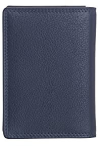Josephine Osthoff Visitenkartenetui Ausweisetui Personalausweis Ausweishülle Leder Damen Ausweistasche Herren Passport Cover RFID-Schutz ohne Münzfach (841), Farbe:Marine