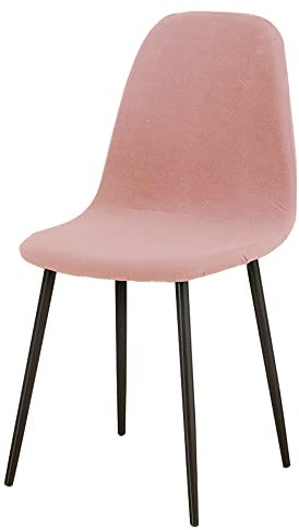 Meigeh Housses de Chaise scandinave Revêtement de chaises de Cuisine Housse de Chaise scandinave pour Salle à Manger Extensibles Lot de 4 Rose pâle