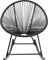 Kare Design Schaukelstuhl Acapulco Mono, Schwarz, Indoor und Outdoor Stuhl im Retro-Design, Schaukelsessel, Gartenstuhl für Balkon, Garten, Terrasse, Schwarzes Stahlgestell, 85x73x95 cm (HxBxT)
