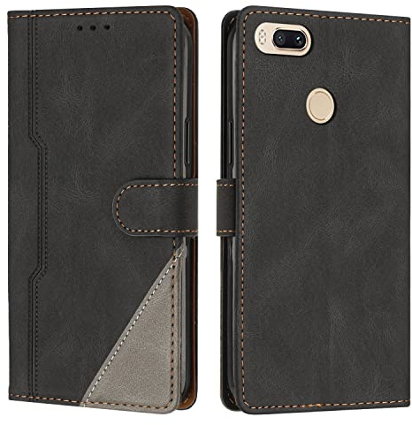 Radoo Kompatibel mit Xiaomi Mi 5X / Mi A1 Hülle, PU Leder Handyhülle [Stand Feature] [Kartenfachr] [Magnetic Closure Snap] Schutzhülle Klappbar Flip Case Cover für Xiaomi Mi 5X / Mi A1 (Schwarz)