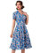 Wedtrend Sommer Freizeitkleid Cocktailkleid Damen 50er Jahre Kleider Damen Vintage Kleid Rockabilly 50er Jahre Mode WTP30001 BluePearBlossom 2XL