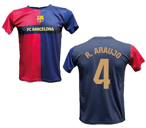 Generico Maglia R. Araujo 4 Home Barcellona Ufficiale Autorizzata T-Shirt con Taglie da Adulto e Bambino (Bambino-8 Anni)