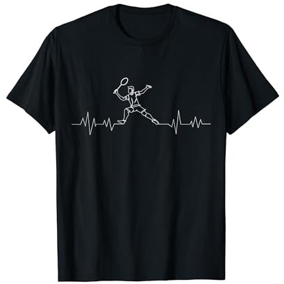 Badminton Herzschlag Federball Jungen Kinder Herren T-Shirt