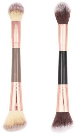 Lot de 2 pinceaux de maquillage pour fond de teint, poudre, anti-cernes, crème