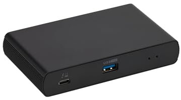 Amazon Basics Thunderbolt 4/USB4 Docking Station, 3 x Downstream TBT4 (Dual Display), 1 x USB A 3.1, UK, Black, 120.9 x 72 x 21.6 mm