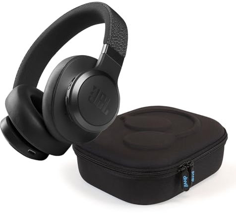 JBL Live 660NC Wireless Noise Canceling Headphones and divvi! Travel Case Bundle - Black
