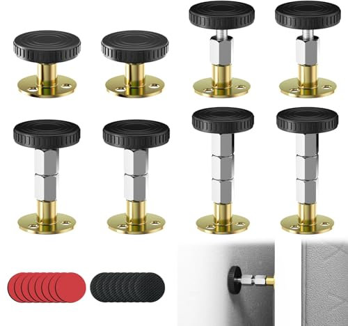 8 Stück Bettrahmen Anti Shake Abstandshalter Schwarz Verstellbares Bettrahmen-Anti-Shake-Werkzeug,Kopfteil Stopper Raumwand Bettgestell Adjustable Bettgestell mit Gewinde für Betten Schränke Sofas