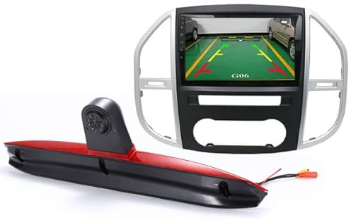 7'' Auto GPS Multifunktions Touchscreen Autoradio Navigation mit Apple CarPlay & Android+HD Rückfahrsystem Bremsleuchte Rückfahrkamera Einparkhilfen kompatibel mit Mercedes Benz Vito W447 111 CDI