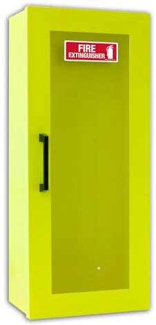 Armadietto estintore | Armadio in acciaio a montaggio a parete e superficie | Portata 2,3 kg e 4,5 kg | Versione con maniglia, neon | Estintore non incluso