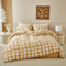 DXHOME Seersucker Bettwäsche 135x200cm Gelb Weiß Wende Bettwäsche-Set Weich Mikrofaser Atmungsaktiv Jugendliche Teenager Mädchen Bettbezug mit Reißverschluss + 1 Kissenbezug 80x80cm