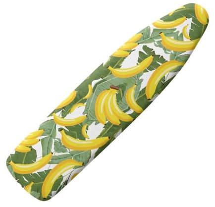 Treer 3D Bügelbrettbezug, Für 132-139cm x 33-40cm Bügelbrett, Ersatz-Bügelbrettbezug, Universeller Bügelbrettbezug Mit Schnallenriemen An Der Unterseite, Schmutzabweisender (gelbe Banane)