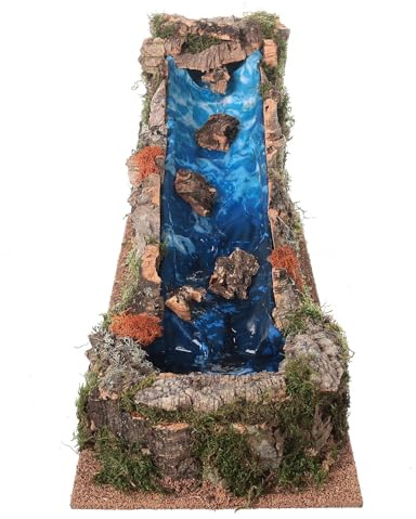 Grosser Wasserfall mit Pumpe Krippe 10 cm, 25x60x20cm