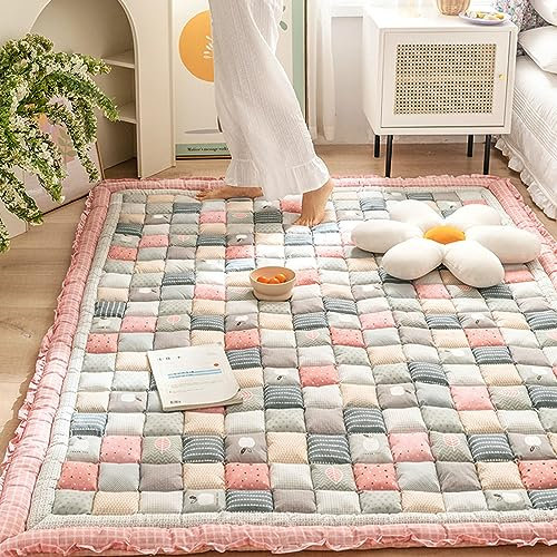 Japanische Tatami-Bodenmatte, tragbare Baumwoll-Futon-Matratze, dicke Isomatte für Camping, Gästezimmer, 70 x 150 cm, faltbar, Couch, Bett, aufrollbar