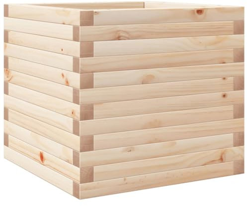 Makastle Jardiniere sur Pieds, Jardinière surélevée en Bois, Lits Surélevés de Jardin, Pot de Fleurs de Jardin Bacs à Fleurs Exterieur pour Plantes, Base Ouverte, 50x50x45,5 cm