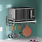 Estante de microondas de acero inoxidable 304 montado en la pared con gancho, organizador de cocina resistente y estante de almacenamiento para microondas universales (55 cm)