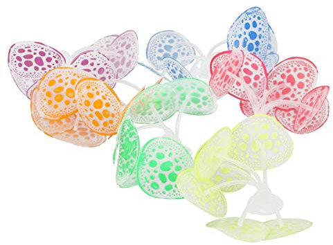 Akozon Decoraciones para Acuarios, Pecera de Coral, Adornos de Plantas Fluorescentes Artificiales de Silicona, Accesorios Profesionales para Uso