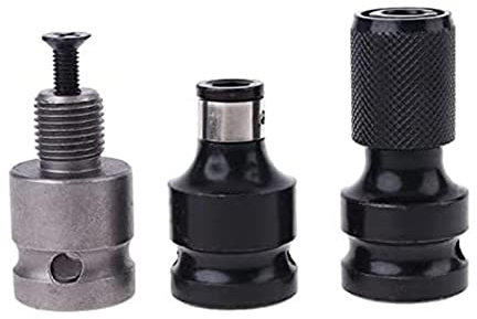 Bohrfutter-Adapter, 1,27 cm Vierkant auf 1/4 Zoll Stecknuss-Adapter, Konverter für Luft und Schraubenschlüssel, 3 Stück