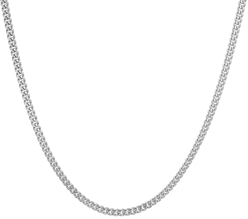 RWQIAN Kette Herren Panzerkette 3mm-9mm Breit Männer Edelstahl Silber/Gold/Schwarz Panzerkette Halskette Gliederkette 14K Gold Vergoldet Klassische Link Chain Länge 45-65cm Geschenk für Damen Männer