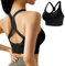 EOAMGO Sports Bras for Women, Women's Shock Absorber Sports Bra, Ladies Support High Impact Sport Bras for Large Breasts, Shapermint Push Up Padded Bra Top for Yoga Gym Running Training, L, Black