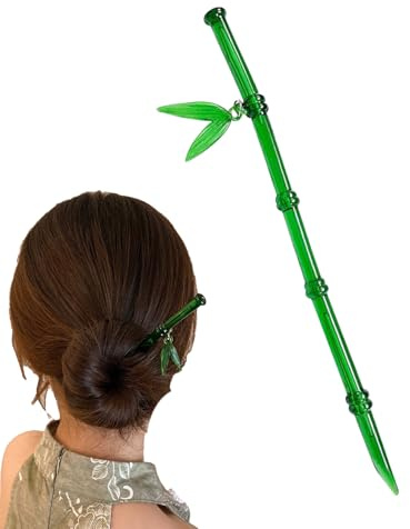 Asiatische Haarspangen – Vintage-Haarspangen in Bambus-Form – elegante dekorative Haarnadel-Haarnadel-Halter, Kopfschmuck für Damen, Teenager, täglicher Gebrauch, Teekunst-Display, Bankett-Etikette