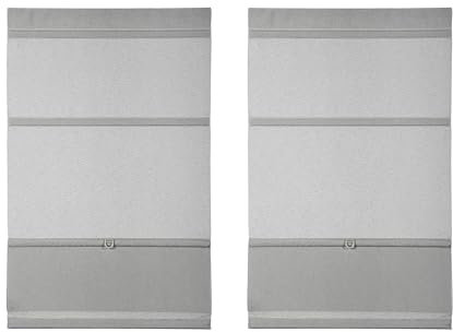 GARDINIA EASYFIX Raff-Rollo 2er-Set, Verdunklungsrollos ohne Bohren, Magnetisch, Inkl. Klettband, Raff-Gardine, Blickdicht, Grau, 70 x 140 cm BZW. 80 x 140 cm (BxH)