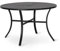 PHI VILLA Table a Manger de Jardin Exterieur, Table d'appoint Cuisine à Manger avec Trou de Parasol pour Terrasse 4 Personnes Ronde Fer Forge