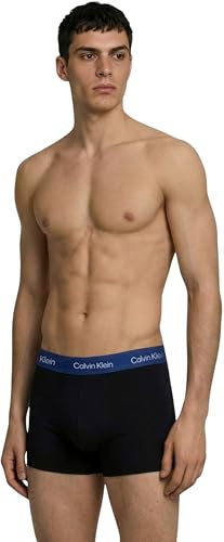 Calvin Klein Uomo Pantaloncini Boxer Vita Bassa Confezione da 5 Intimo, Nero (Blk W Green Bloom WB/Blk W Dazzlin), L
