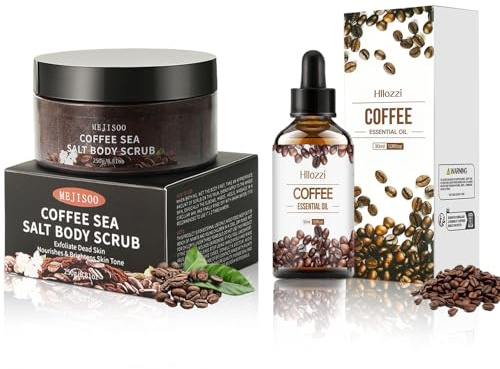 Znnhnn Kaffeeöl,Coffee Scrub,rein natürliches Peeling-Körperpeeling | Kaffeeöl Gegen Falten,Pure Coffee Essential Oil für Die Aromatherapie, Kaffeeöl Kosmetik für Haut & Haarpflege.（2PS）