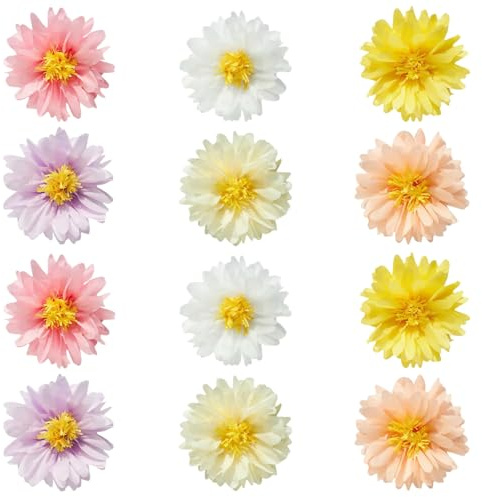 Ziyonix 12 Stück Papierblumen zum Aufhängen Papierblumen Pompons Deko Pastell Gänseblümchen Deko Seidenpapier Pompoms für Seidenpapier Garten Party Deko, Geburtstagsdeko Pastell, Hochzeit, Babyparty