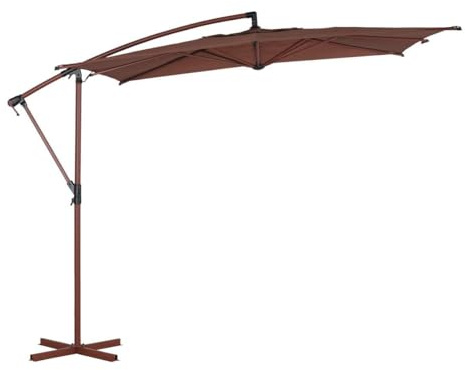 Hespéride - Sombrilla voladiza Cuadrada Manoa de Terracota de 2,5 x 2,5 m, Acero Resistente a la corrosión, Tejido hidrófugo, giratoria 360° - para jardín y terraza