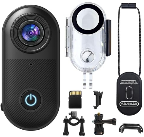 Jadfezy 2.7K Body Cam Magnetica Impermeabile Mini Telecamera Portatile | Indossabile Bodycam Con Scheda di Memoria e Set Accessori, Perfetta per Sport Subacquei, Ciclismo, Moto e Vlogging.
