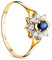 Orovi Damen Verlobungsring Gold Solitärring 14 Karat (585) Zirkonia und Sapphire GelbGold Ring
