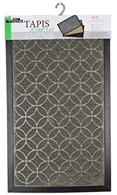 douceur d'intérieur, Tapis Rectangle (45 x 75 cm) Emilio Gris, Relief Caoutchouc