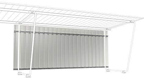 Rückwand zu Flachdachüberdachung für einseitige Ausführung Profilblech, für Anbaueinheit
