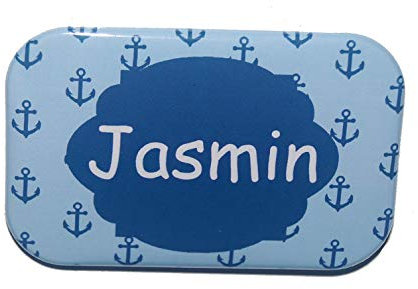 Namensschild Anstecker Name personalisiert eckig Button Ansteckbutton Anker