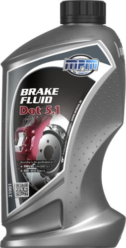 MPM Bremsflüssigkeit Bremsöl + BRAKE FLUID 1Liter Kompatibel mit VW Golf 4 Schrägheck 1J1 Golf 5 Schrägheck 1K1 POLO 9N, OPEL Corsa D Schrägheck S07, BMW 3 Touring E91