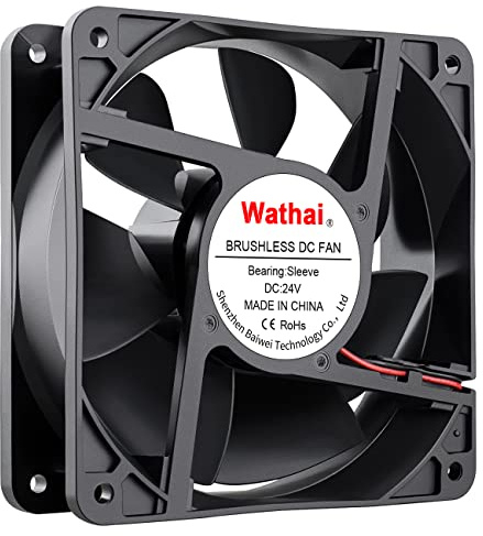 Wathai 120 mm x 38 mm 12 V 24 V DC ventilador de refrigeración sin escobillas
