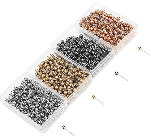 Steck nadeln, 800 Stück, runder Kopf, Kunststoff-Stecknadel, gerade, Perlenkopf-Stecknadeln für die Schneiderei, Schmuck komponenten, Markierung werkzeug