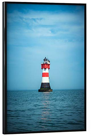 artboxONE Poster mit schwarzem Rahmen 90x60 cm Architektur Leuchtturm Roter Sand - Bild Leuchtturm kueste Leuchtturm