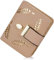 SRXWO Portefeuille pour Femme, Petit Porte Monnaie Cuir Pliable avec Titulaire de la Carte de crédit Cash ID, zippé avec des Cadeaux à glissière pour Fille (Beige)
