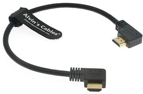 Alvin's Cables HDMI para Z CAM E2 4K 60P|Monitor Atomos Shinobi Ninja V | Portkeys BM5 | Cable HDMI de alta Velocidad de ángulo Izquierdo a ángulo Recto 30 cm