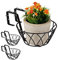 Relaxdays Fioriera da Balcone, Set da 3 Portavaso, Metallo, Regolabile, Supporto per Vasi da Ringhiera,HxD 11x25, Nero