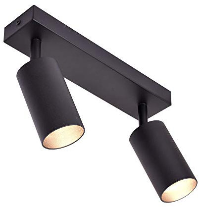 LED Deckenleuchte 866-2 schwarz | 2x schwenkbare Spots mit GU10-Fassung | Aluminium Design | Decken- & Wandleuchte | 230V | IP20 | für Wohn- & Objektbereich